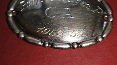 VTG SILVER 830 WINE BOTTLE LABEL / TAG PROPFORENINGEN F C. A. 1952-53 DENMARK