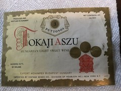 2 Tokaji Aszu Hungarian Wine Labels one 1961 vintage