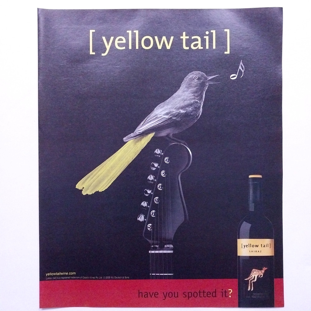 2005 Yellow Tail Shiraz Wine Vintage Print Ad – Retro Cool Y2K Bar Wall Art