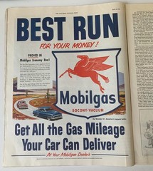 Mobilgas Magazine Ad Get All the Gas Mileage 1952 Pegasus Logo