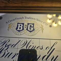 VINTAGE B & G WINE BAR MIRROR RED WINES OF BURGUNDY/WINE REGIONS OF FRANCE RARE