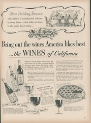 1948 Wines of California Holiday Season Turkey Dinner Party Vintage Print Ad L15