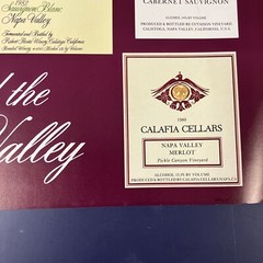 Wines of the Napa Valley Wine Label Series One Collector Poster Art Print 1983