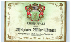 1970&rsquo;s-80&rsquo;s Rheinpfalz Ullelheimer Huller German Wine Label Original S29E
