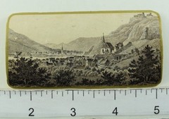 1870&rsquo;s-80&rsquo;s Lovely Rhine Town View Wine Bottle Label Original F101