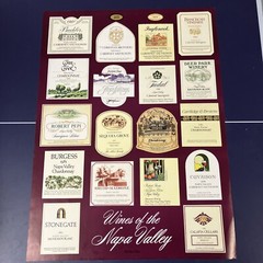 Wines of the Napa Valley Wine Label Series One Collector Poster Art Print 1983