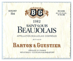 1970&rsquo;s-80&rsquo;s B&G Saint-Louis Beaujolais German Wine Label Original S22E