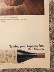 1974 Paul Masson Wine Pinot Noir PRINT AD Nothing Good Happens Fast VTG 1970s