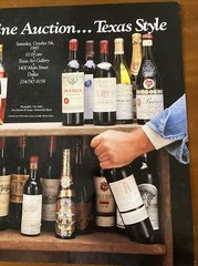 RARE VINTAGE TEXAS WINE AUCTION PROMO POSTER A Rare Wine Auction… Texas Style 85