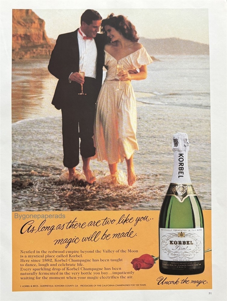 1982 KORBEL Champagne California Uncork the Magic Vintage PRINT AD