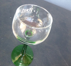 vintage Ponzi Winery wine glass Sherwood Oregon 6 1/2&Prime; Green stem