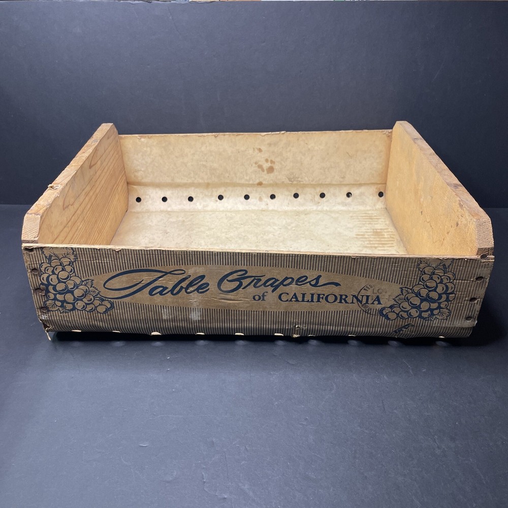 Antique c1920s Radovich Herrick-Park Ranches Delano California Wood Grape Crate