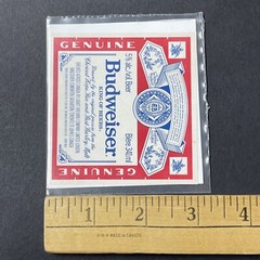 Vintage 1970s Budweiser Beer UNUSED Paper Label FRENCH/ENGLISH VARIANT Q2094