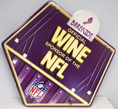 Barefoot Wine 2022 NFL Sponsor Liquor Store Promotional Display Hanger 33&Prime;