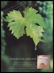 Turning Leaf Wine 2000s Print Advertisement Ad 2003 Dripping Water