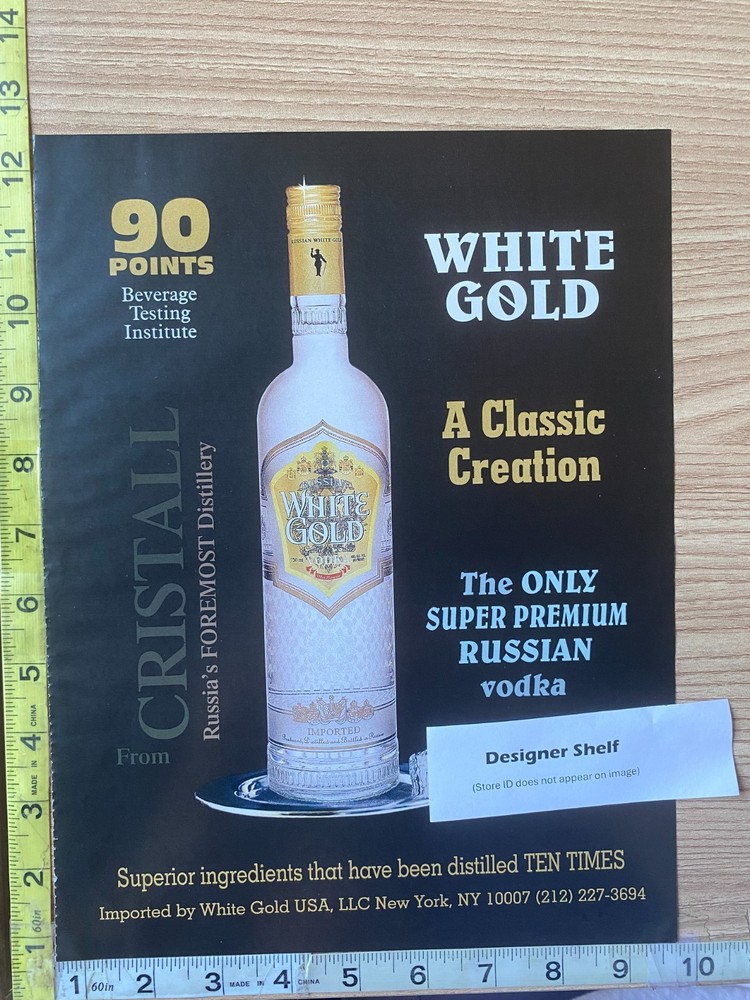 White Gold Vodka Alcohol: Classic Creation 2006 Magazine Advertisement