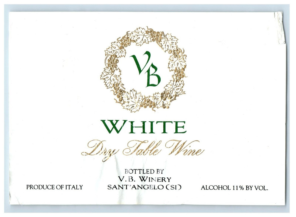 1970&rsquo;s-80&rsquo;s V.B. Winery Santangelo White French Wine Label Original S50E