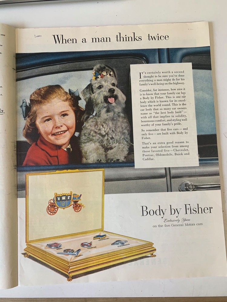 Body by Fisher Magazine Ad General Motors Cars 1952 Family Safety