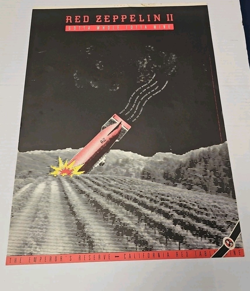 Red Zeppelin – Gotta Whole Lotta Wine 17 X 23 RARE Poster 🔥🔥