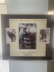 1997 Santa Barbara County California Vintners&rsquo; 15th Festival Framed Poster Wine