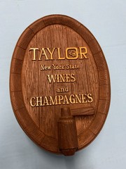 TAYLOR New York State Wines and Champagne 3D Barrel Bar Sign Hanging Vintage