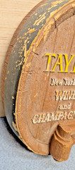 Vintage TAYLOR New York State WINES and CHAMPAGNES Barrel Bar Sign ManCave decor