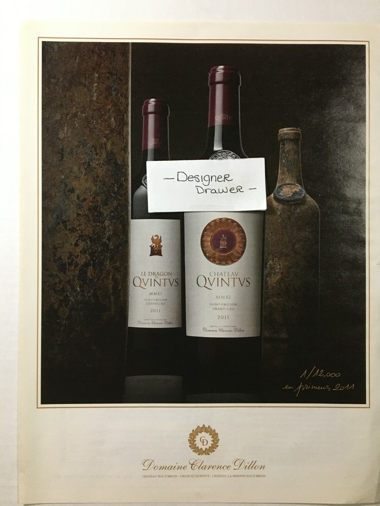 Domaine Clarence Dillon Le Dragon QVINTVS 2011 Limited Edition Wine Print AD