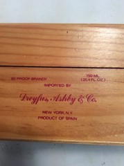 Carlos I Brandy Wooden Box Pedro Domecq Spain 12 1/4&Prime; x 4 3/8&Prime; x 3 3/4&Prime; Dreyfus
