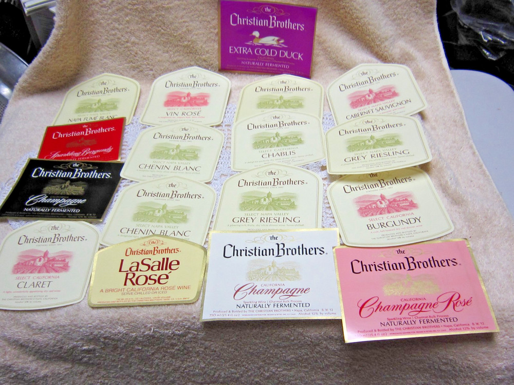 Vtg. Lot of (17) CHRISTIAN BROTHERS WINERY, California, Wine Labels