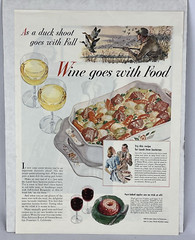 1944 Wine Advisory Board Vtg Ad « As A Duck Shoot Goes … 10.375&Prime; x 14 »