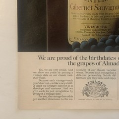 1979 Almaden Wine PRINT AD Cabernet Sauvignon – Monterey San Jose CA VTG 1970s