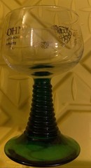 2 Schmitt Sohne W. GERMAN Green Ribbed Stem Wine Glasses 4 oz No Issues 4.5×3”