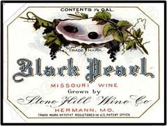 Black Pearl Missouri Wine New Metal Sign: Stone Hill Wine Co., Hermann, Missouri