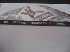 2000 De Loach OFS Zinfandel Wine Label Russian River Valley CA Southwestern Art