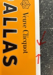 Veuve Clicquot Champagne Ad DALLAS to REIMS Magnet Arrow Street Sign 12.5 Texas