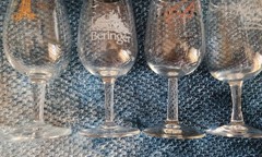 Lot of 4 Winery Souvenir Glasses Beringer Bridlewood Belle Marie Sequoia Grove