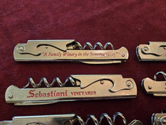 Lot of 7 SEBASTIANI Wine Labels w/Fact Sheets in Plastic Sleeves ~ 1980&rsquo;s
