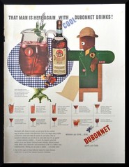1941 Dubonnet PRINT AD Wine and Vermouth Bottles Vintage Print Ad
