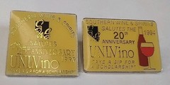 2x UNLVino 1994 & 1999 Southern Wine & Spirits 20th & 25th Anniversary Lapel Pin