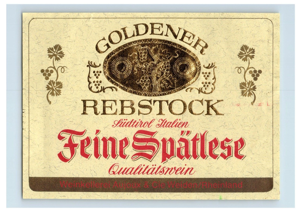 1960&rsquo;s-80&rsquo;s Goldener Rebstock Feine German Wine Label S73E