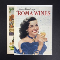 Vintage 40s Wine Print Ads Lot of 2 Jane Russell Roma Wines Italian Swiss Colony