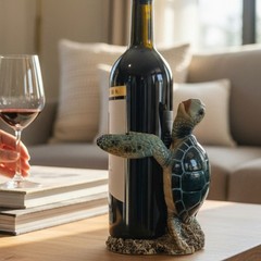 Sea Turtle Wine Bottle Holder Ceramic Heavy Unique