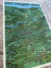North Coast Wine Country Poster Earl Thollander Nut Tree 1975 Double Sided – VTG