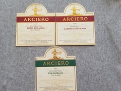 3 Vtg Arciero Wine Bottle Labels Zinfandel Cabernet Chenin Blanc Paso Robles CA