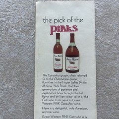 Vintage Great Western Wines Pink Catawba Pink Drink Recipe Advertising Phamplet