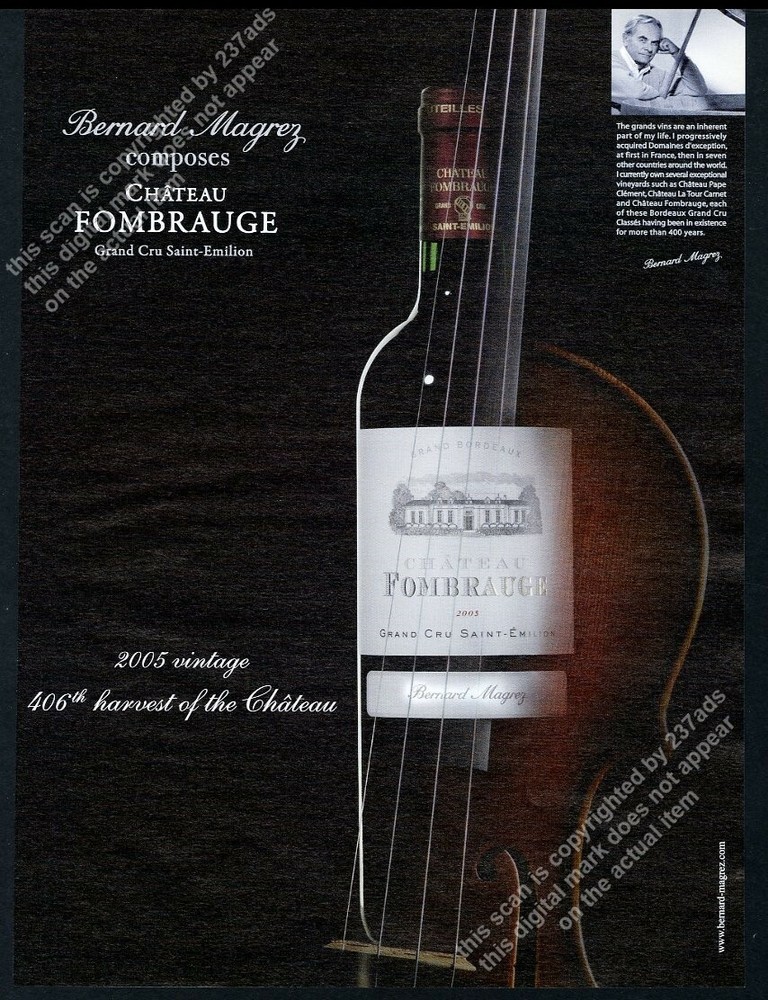 2007 Chateau Fombrauge Bordeaux wine Bernard Magrez photo vintage print ad
