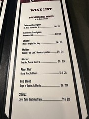 Vintage Wine List – Yardz Bar & Grill. 11.5 inches tall. Multiple listed..