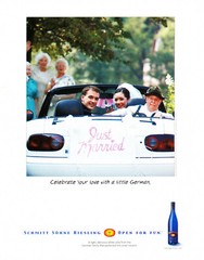 SCHMITT SOHNE WINE AD #7 RARE 2003 OOP « CELEBRATE YOUR LOVE WITH A LITTLE GERMAN