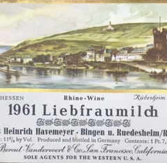 4 Diff VTG 1961 Havemeyer Liebfraumilch Rhine Wine Label Rheinhessen Germany