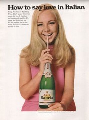 1967 Asti Gancia PRINT AD Sparkling Wine Vintage Bottle Young Lively Blonde